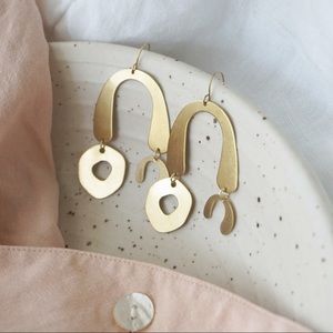 WABI-SABI // Brass Asymmetrical Earrings